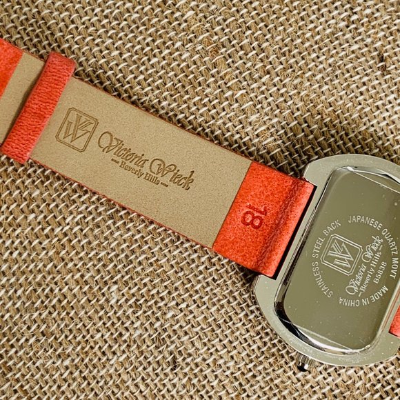 VICTORIA WIECK WATCH - ORANGE BAND MOTHER OF PEARL - Picture 8 of 8